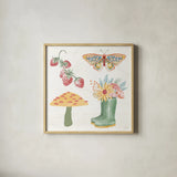 Wings and Things VI by Dina June. Shown in a natural wood glass frame for a timeless modern aesthetic. Available as an archival giclee rolled canvas, fine art paper, or poster print. SKU 92862a.