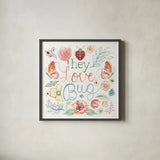 Wings and Things VIII by Dina June. Shown in a sleek black glass frame for a contemporary gallery look. Available as an archival giclee rolled canvas, fine art paper, or poster print. SKU 92864a.