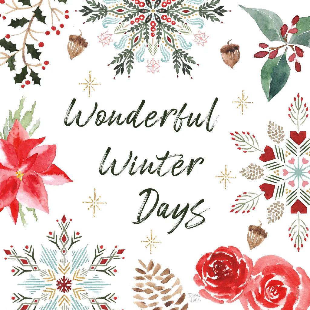 Winter Moment V on White by Dina June. SKU 75440a. Archival Giclee Fine art print for wall decor.