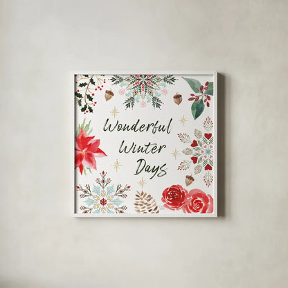 Winter Moment V on White by Dina June. Shown in a crisp white glass frame for a clean and minimalist style. Available as an archival giclee rolled canvas, fine art paper, or poster print. SKU 75440a.