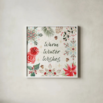 Winter Moment VI by Dina June. Shown in a crisp white glass frame for a clean and minimalist style. Available as an archival giclee rolled canvas, fine art paper, or poster print. SKU 75248a.