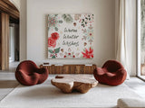 Winter Moment VI on White by Dina June. Shown as extra-large giant wall art in a modern living room. Available as an archival giclee rolled canvas, fine art paper, or poster print. SKU 75439a.