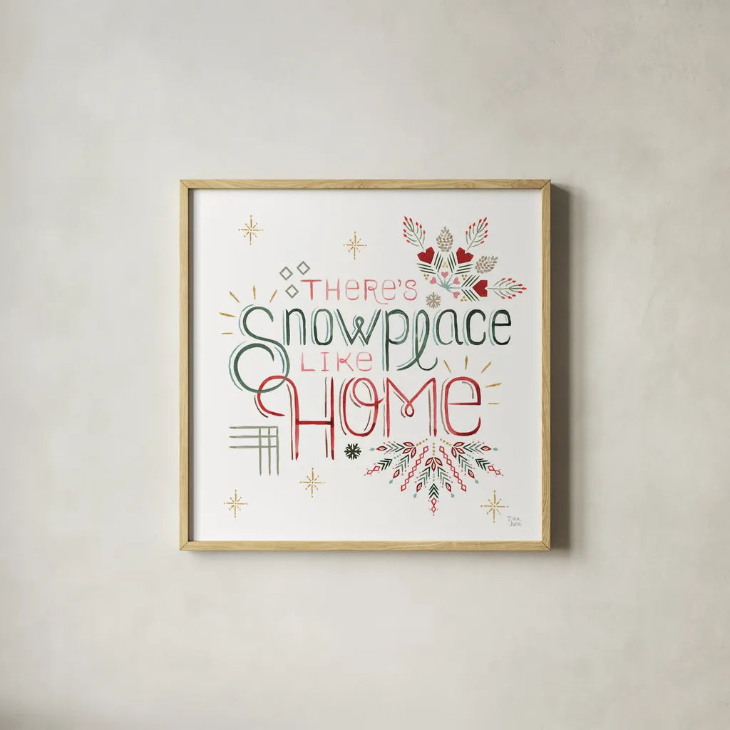 Winter Moment VIII on White by Dina June. Shown in a natural wood glass frame for a timeless modern aesthetic. Available as an archival giclee rolled canvas, fine art paper, or poster print. SKU 75442a.