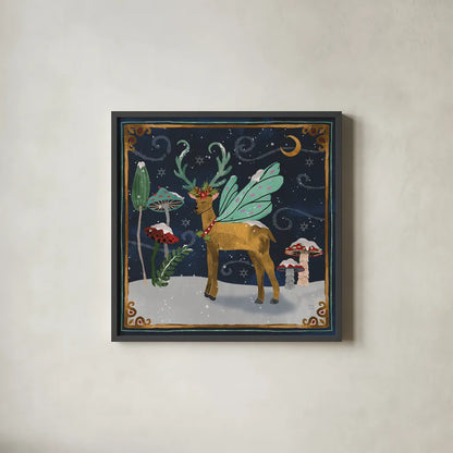 Winter Of Wonder III by Dina June. Shown in a sleek black glass frame for a contemporary gallery look. Available as an archival giclee rolled canvas, fine art paper, or poster print. SKU 87477a.