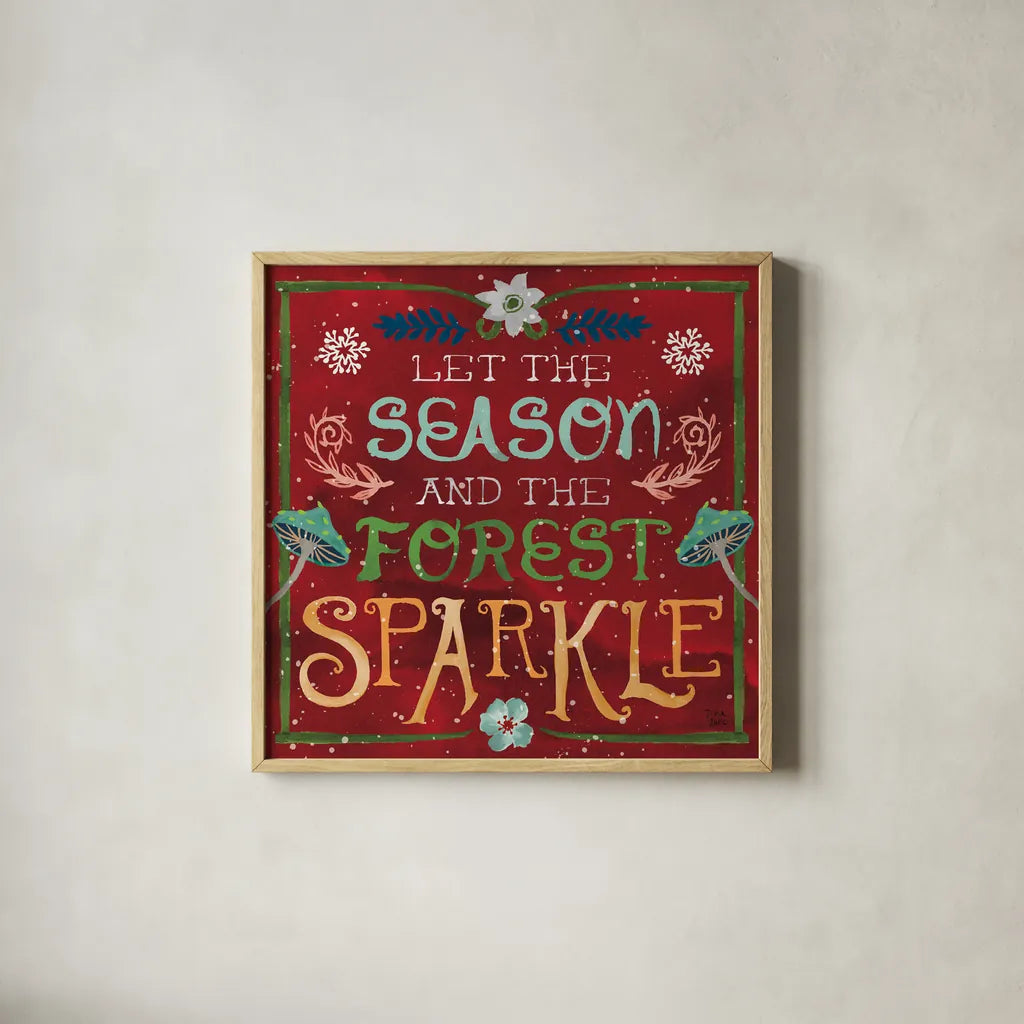 Winter Of Wonder IV by Dina June. Shown in a natural wood glass frame for a timeless modern aesthetic. Available as an archival giclee rolled canvas, fine art paper, or poster print. SKU 87478a.