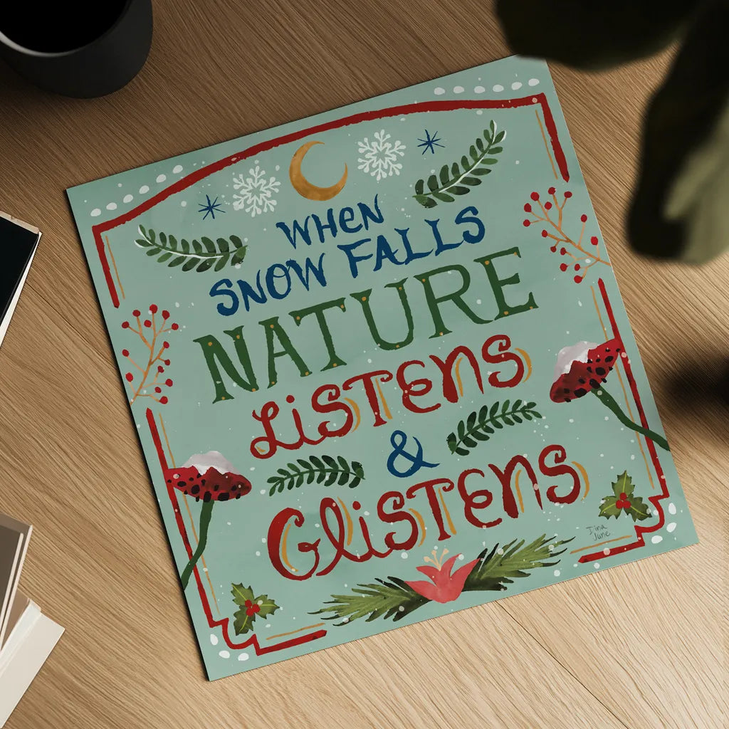 Winter Of Wonder V by Dina June. Shown as a detailed flat fine art print, highlighting archival giclee quality. Available as an archival giclee rolled canvas, fine art paper, or poster print. SKU 87479a.