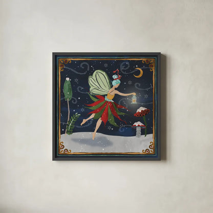 Winter Of Wonder VI by Dina June. Shown in a sleek black glass frame for a contemporary gallery look. Available as an archival giclee rolled canvas, fine art paper, or poster print. SKU 87480a.