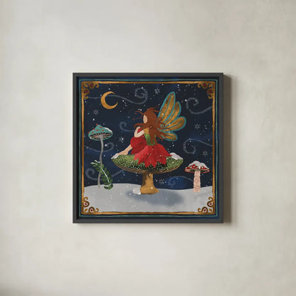 Winter Of Wonder VII by Dina June. Shown in a sleek black glass frame for a contemporary gallery look. Available as an archival giclee rolled canvas, fine art paper, or poster print. SKU 87481a.