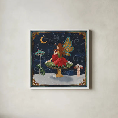 Winter Of Wonder VII by Dina June. Shown in a crisp white glass frame for a clean and minimalist style. Available as an archival giclee rolled canvas, fine art paper, or poster print. SKU 87481a.