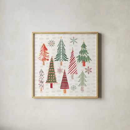 Winter Wonder I by Dina June. Shown in a natural wood glass frame for a timeless modern aesthetic. Available as an archival giclee rolled canvas, fine art paper, or poster print. SKU 89617a.