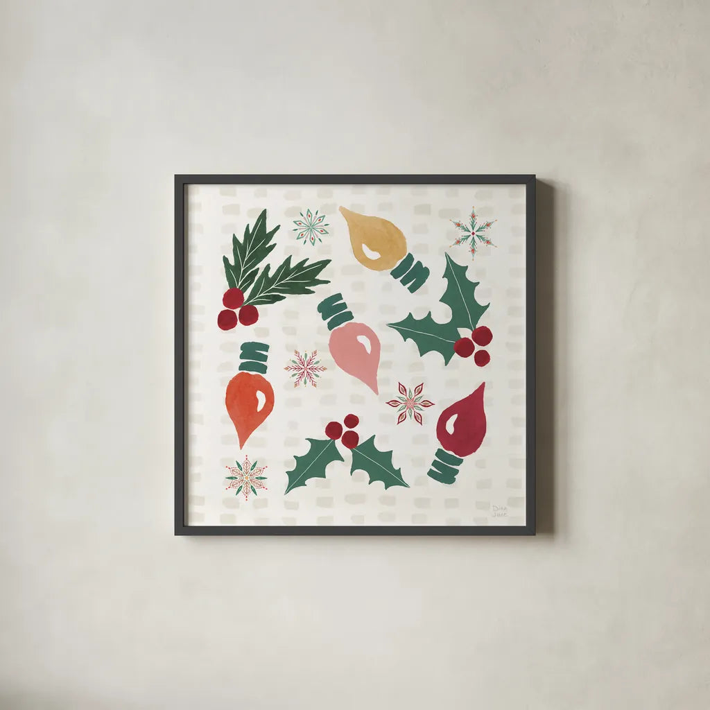 Winter Wonder II by Dina June. Shown in a sleek black glass frame for a contemporary gallery look. Available as an archival giclee rolled canvas, fine art paper, or poster print. SKU 89618a.