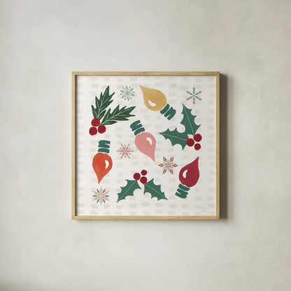 Winter Wonder II by Dina June. Shown in a natural wood glass frame for a timeless modern aesthetic. Available as an archival giclee rolled canvas, fine art paper, or poster print. SKU 89618a.