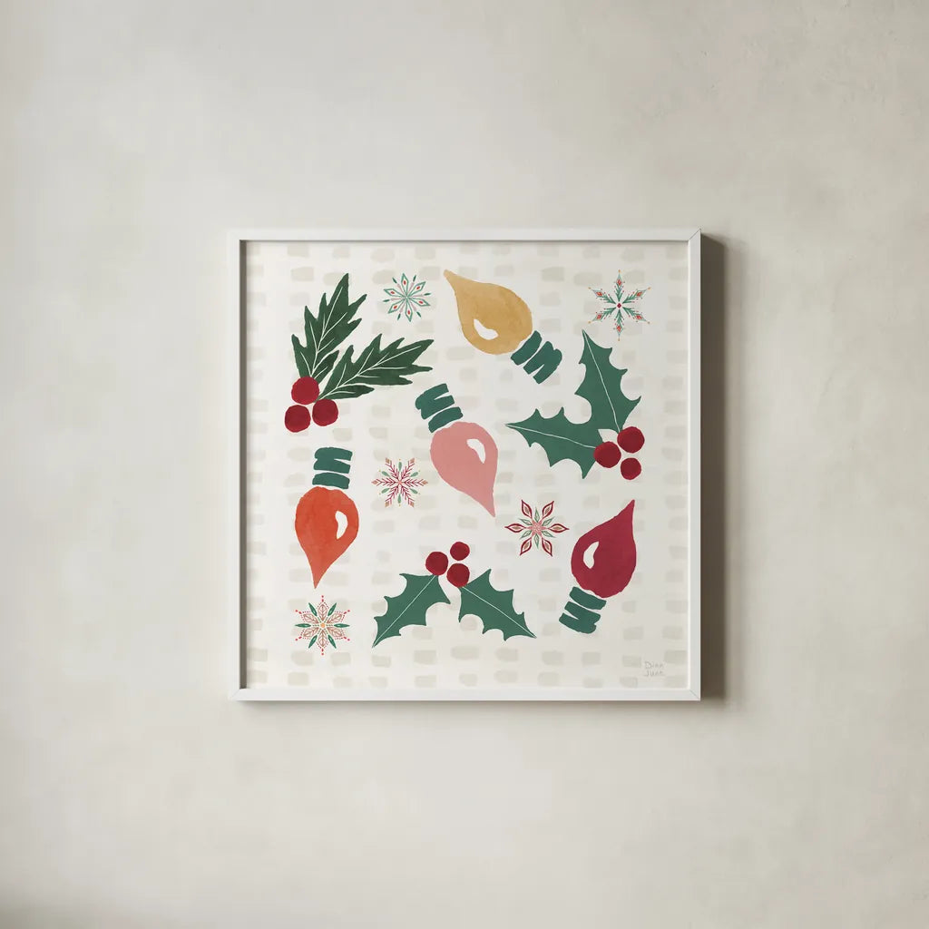 Winter Wonder II by Dina June. Shown in a crisp white glass frame for a clean and minimalist style. Available as an archival giclee rolled canvas, fine art paper, or poster print. SKU 89618a.