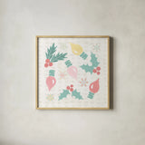 Winter Wonder II Pastel by Dina June. Shown in a natural wood glass frame for a timeless modern aesthetic. Available as an archival giclee rolled canvas, fine art paper, or poster print. SKU 95270a.