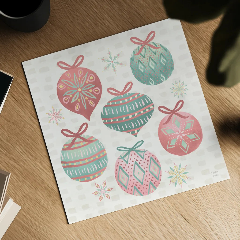 Winter Wonder III Pastel by Dina June. Shown as a detailed flat fine art print, highlighting archival giclee quality. Available as an archival giclee rolled canvas, fine art paper, or poster print. SKU 95282a.