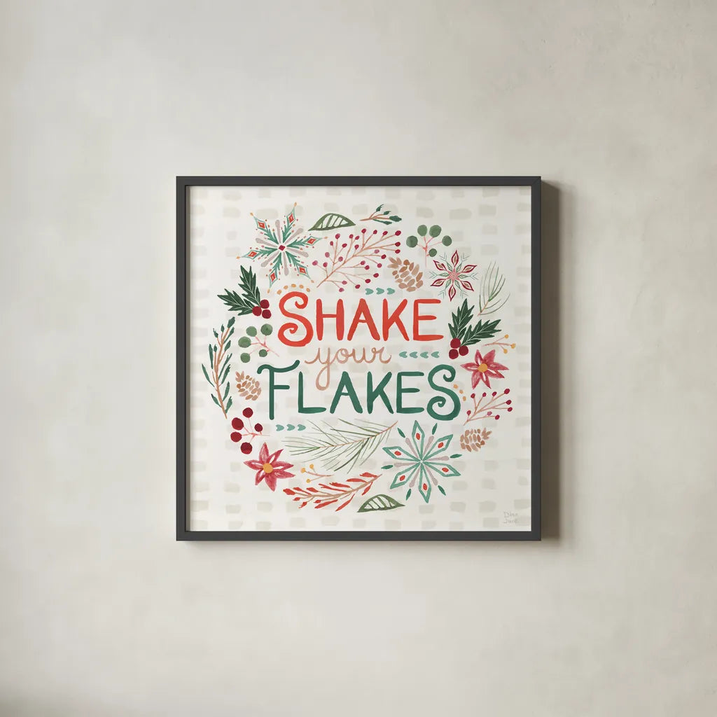 Winter Wonder V by Dina June. Shown in a sleek black glass frame for a contemporary gallery look. Available as an archival giclee rolled canvas, fine art paper, or poster print. SKU 89621a.