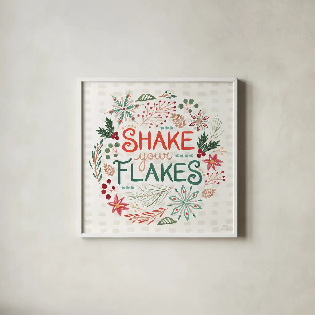 Winter Wonder V by Dina June. Shown in a crisp white glass frame for a clean and minimalist style. Available as an archival giclee rolled canvas, fine art paper, or poster print. SKU 89621a.