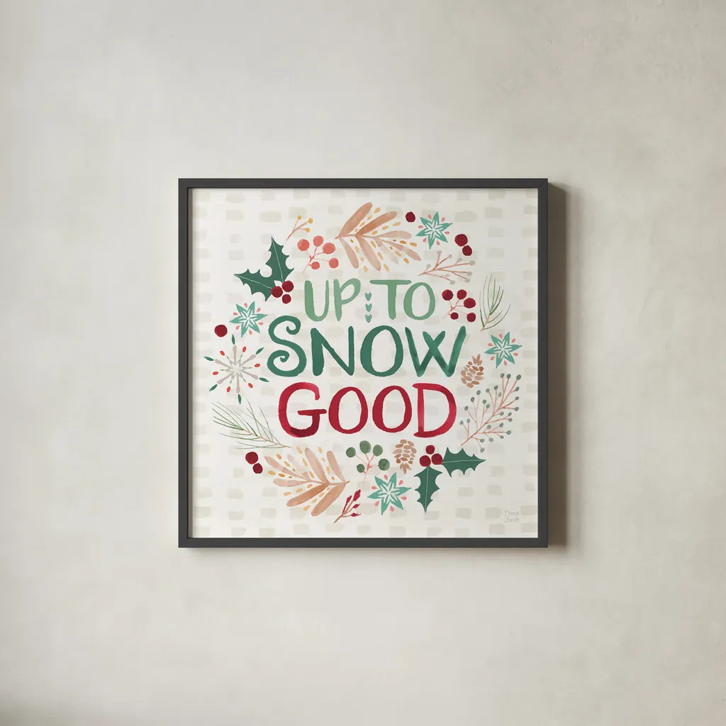 Winter Wonder VI by Dina June. Shown in a sleek black glass frame for a contemporary gallery look. Available as an archival giclee rolled canvas, fine art paper, or poster print. SKU 89622a.