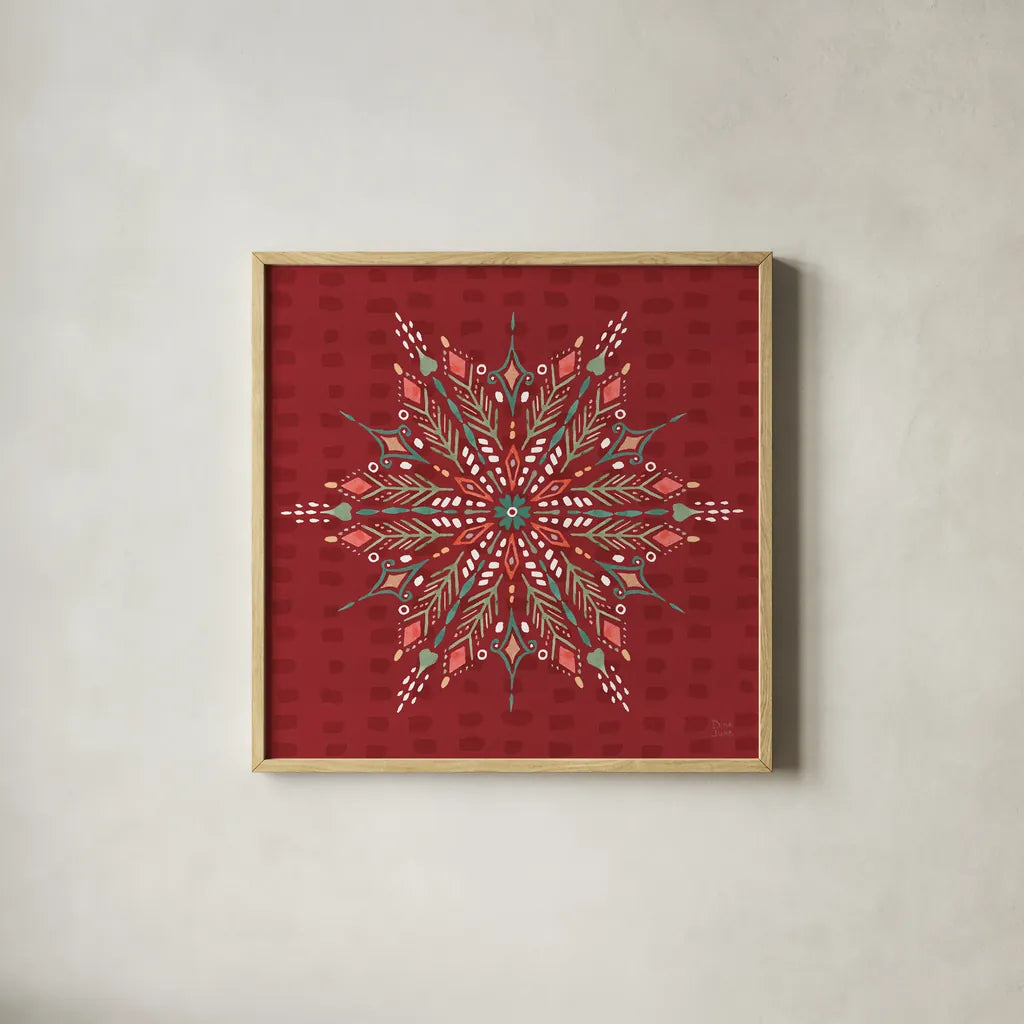 Winter Wonder VIII Color by Dina June. Shown in a natural wood glass frame for a timeless modern aesthetic. Available as an archival giclee rolled canvas, fine art paper, or poster print. SKU 89626a.