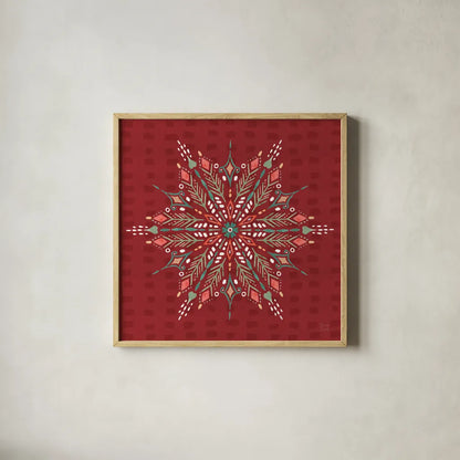 Winter Wonder VIII Color by Dina June. Shown in a natural wood glass frame for a timeless modern aesthetic. Available as an archival giclee rolled canvas, fine art paper, or poster print. SKU 89626a.