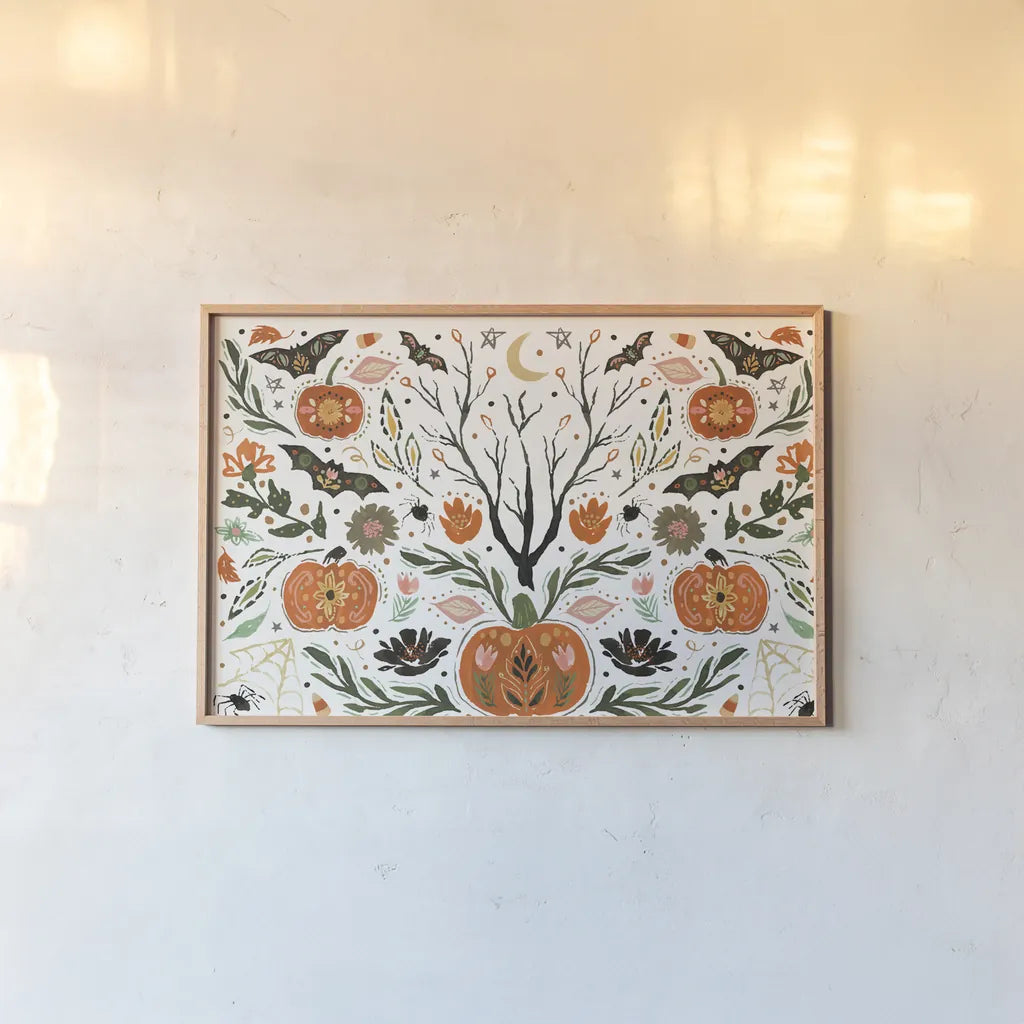 Witching Hour Wonders I by Dina June. shown as a paper print in a natural frame. Available as a archival giclee rolled canvas, fine art paper, or poster print. SKU 101433i.