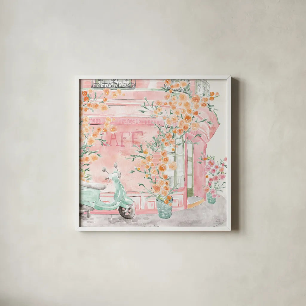 World Tour II by Dina June. Shown in a crisp white glass frame for a clean and minimalist style. Available as an archival giclee rolled canvas, fine art paper, or poster print. SKU 69404a.