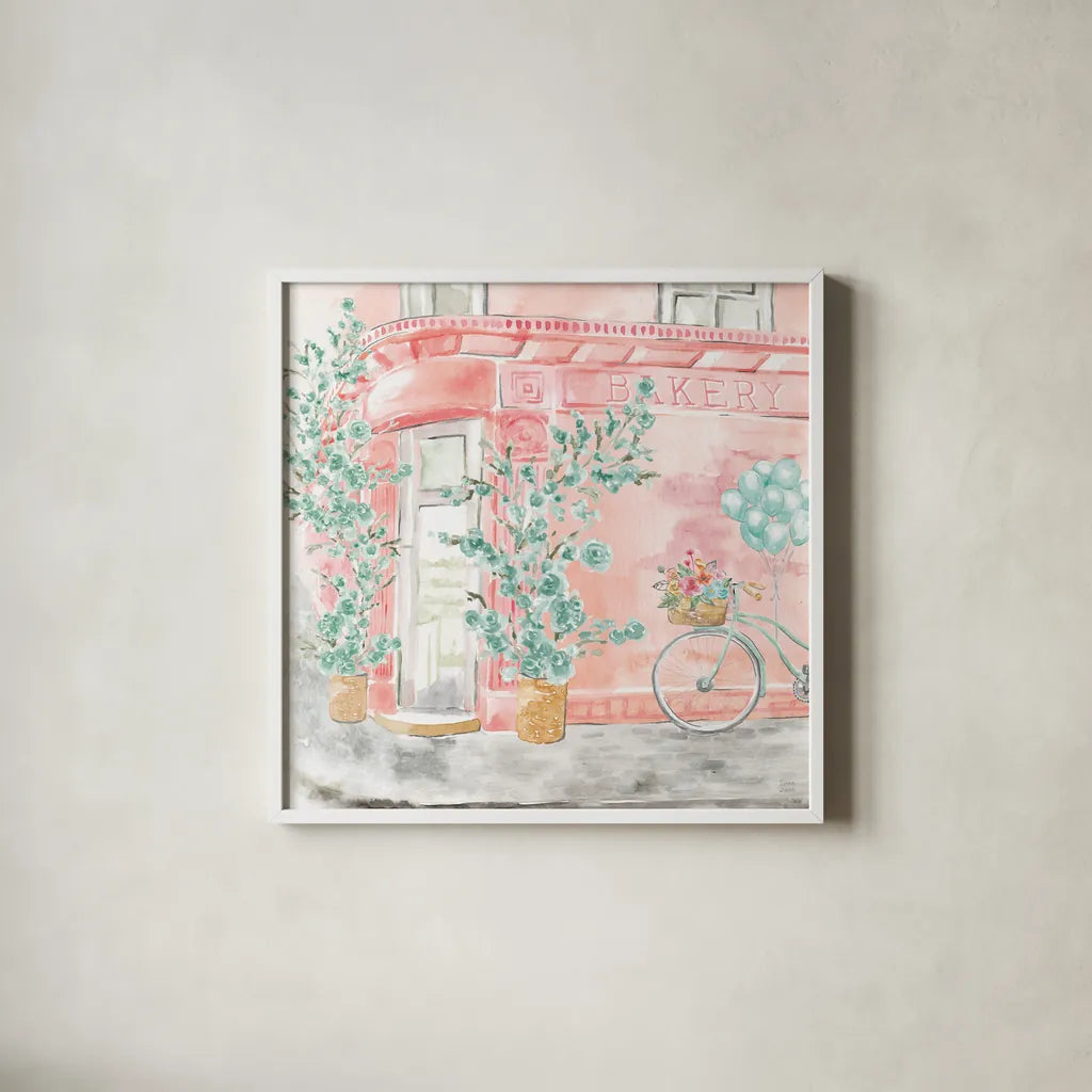 World Tour III by Dina June. Shown in a crisp white glass frame for a clean and minimalist style. Available as an archival giclee rolled canvas, fine art paper, or poster print. SKU 69405a.