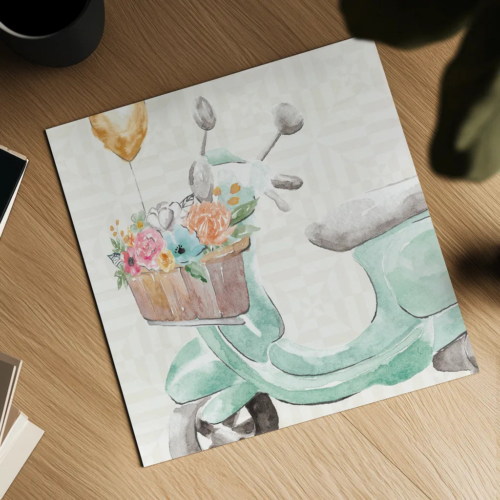 World Tour IX by Dina June. Shown as a detailed flat fine art print, highlighting archival giclee quality. Available as an archival giclee rolled canvas, fine art paper, or poster print. SKU 69411a.