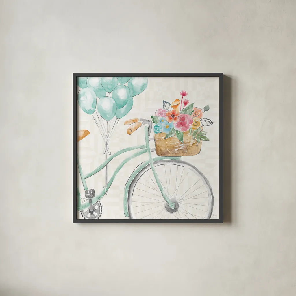 World Tour VIII by Dina June. Shown in a sleek black glass frame for a contemporary gallery look. Available as an archival giclee rolled canvas, fine art paper, or poster print. SKU 69410a.