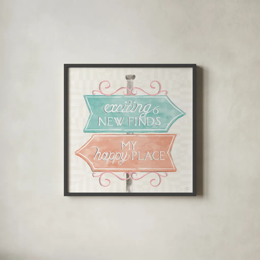 World Tour X by Dina June. Shown in a sleek black glass frame for a contemporary gallery look. Available as an archival giclee rolled canvas, fine art paper, or poster print. SKU 69412a.