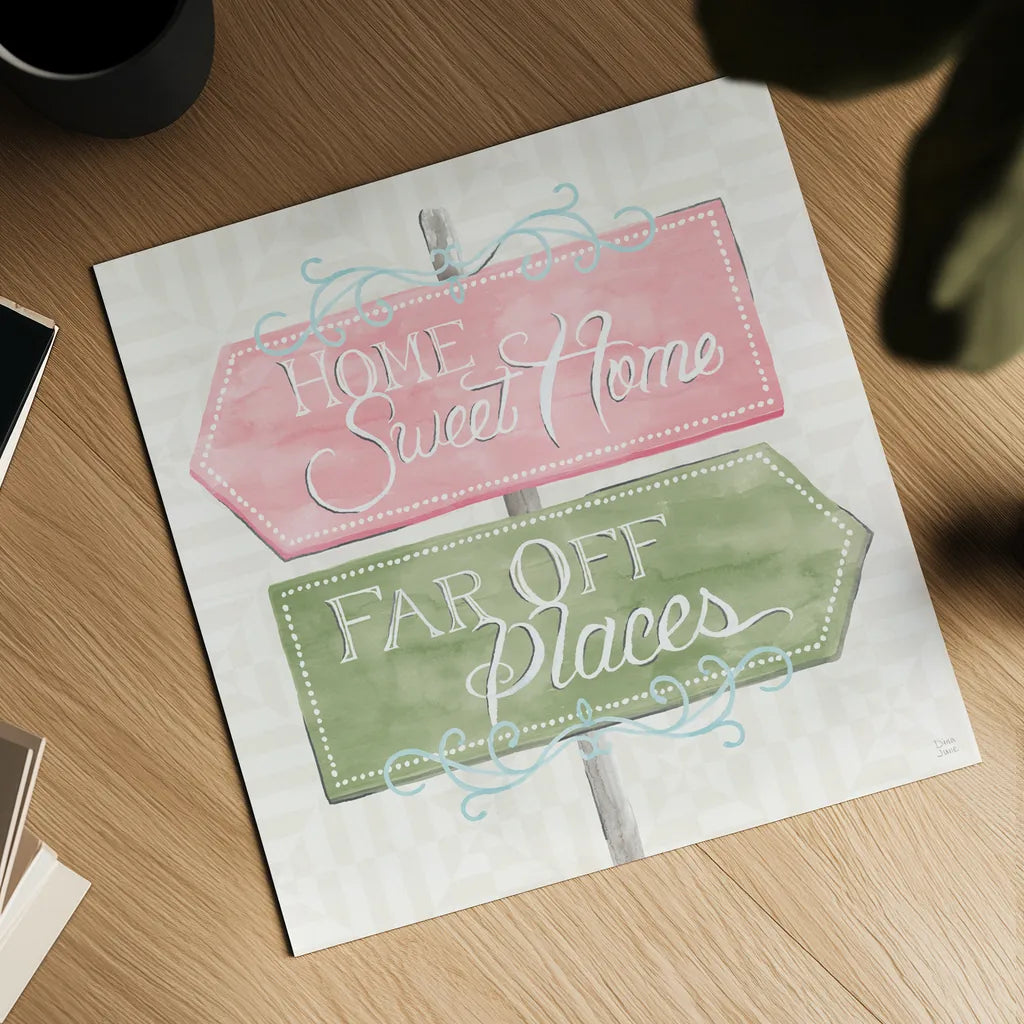 World Tour XI by Dina June. Shown as a detailed flat fine art print, highlighting archival giclee quality. Available as an archival giclee rolled canvas, fine art paper, or poster print. SKU 69413a.