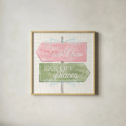 World Tour XI by Dina June. Shown in a natural wood glass frame for a timeless modern aesthetic. Available as an archival giclee rolled canvas, fine art paper, or poster print. SKU 69413a.