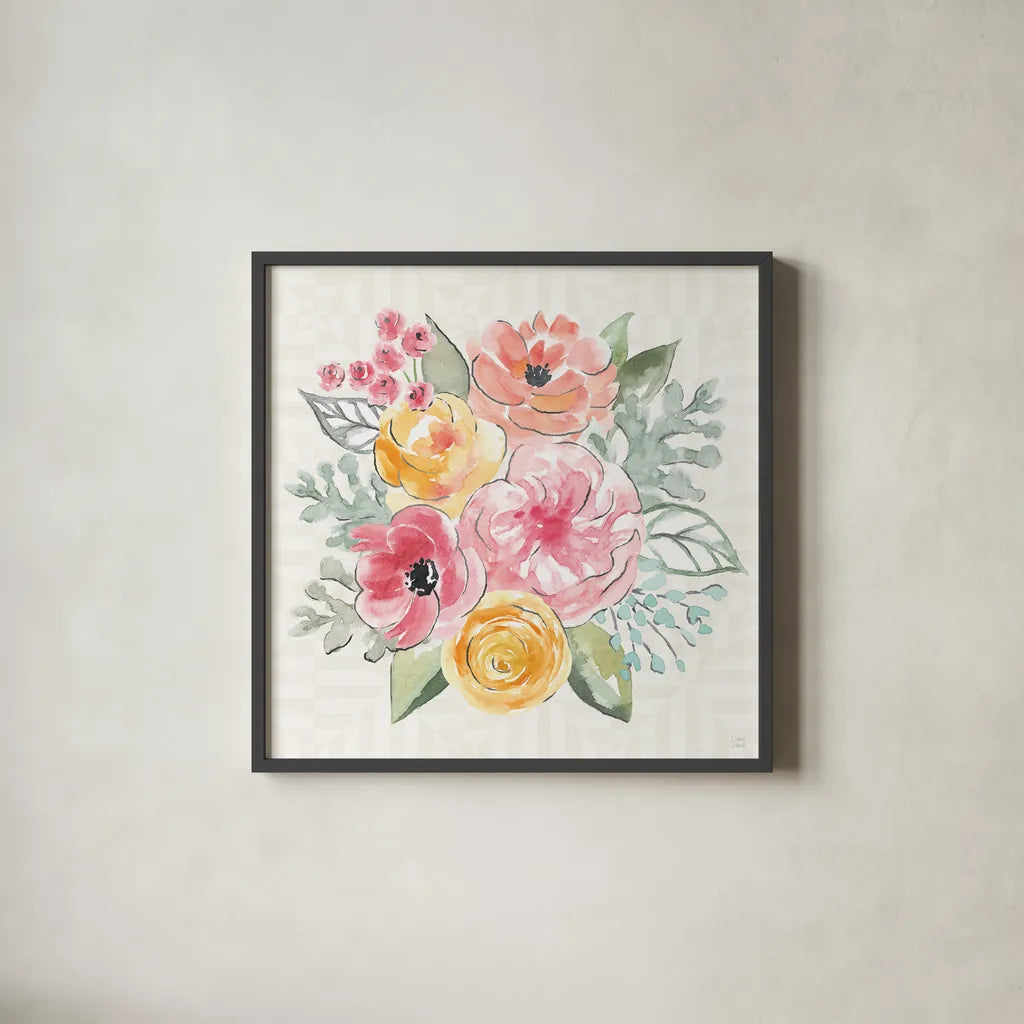 World Tour XII by Dina June. Shown in a sleek black glass frame for a contemporary gallery look. Available as an archival giclee rolled canvas, fine art paper, or poster print. SKU 69414a.