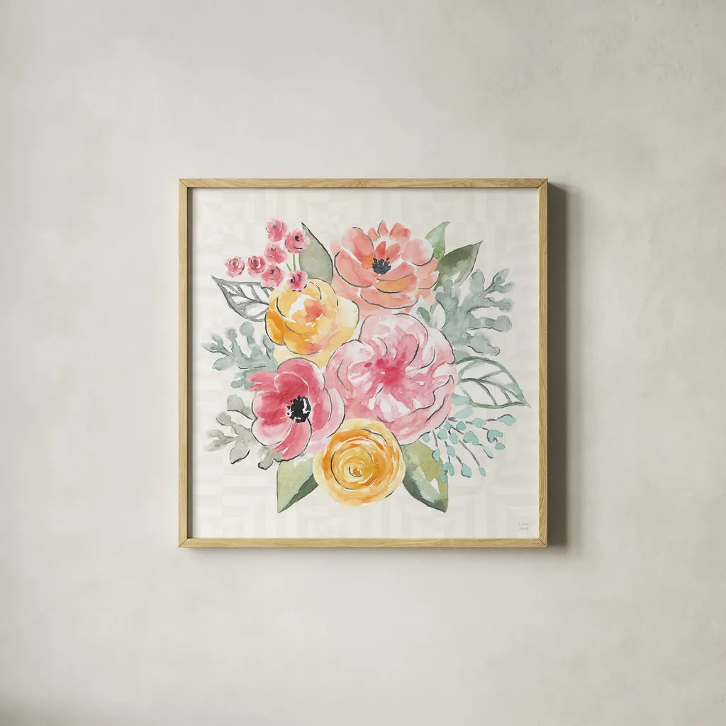 World Tour XII by Dina June. Shown in a natural wood glass frame for a timeless modern aesthetic. Available as an archival giclee rolled canvas, fine art paper, or poster print. SKU 69414a.