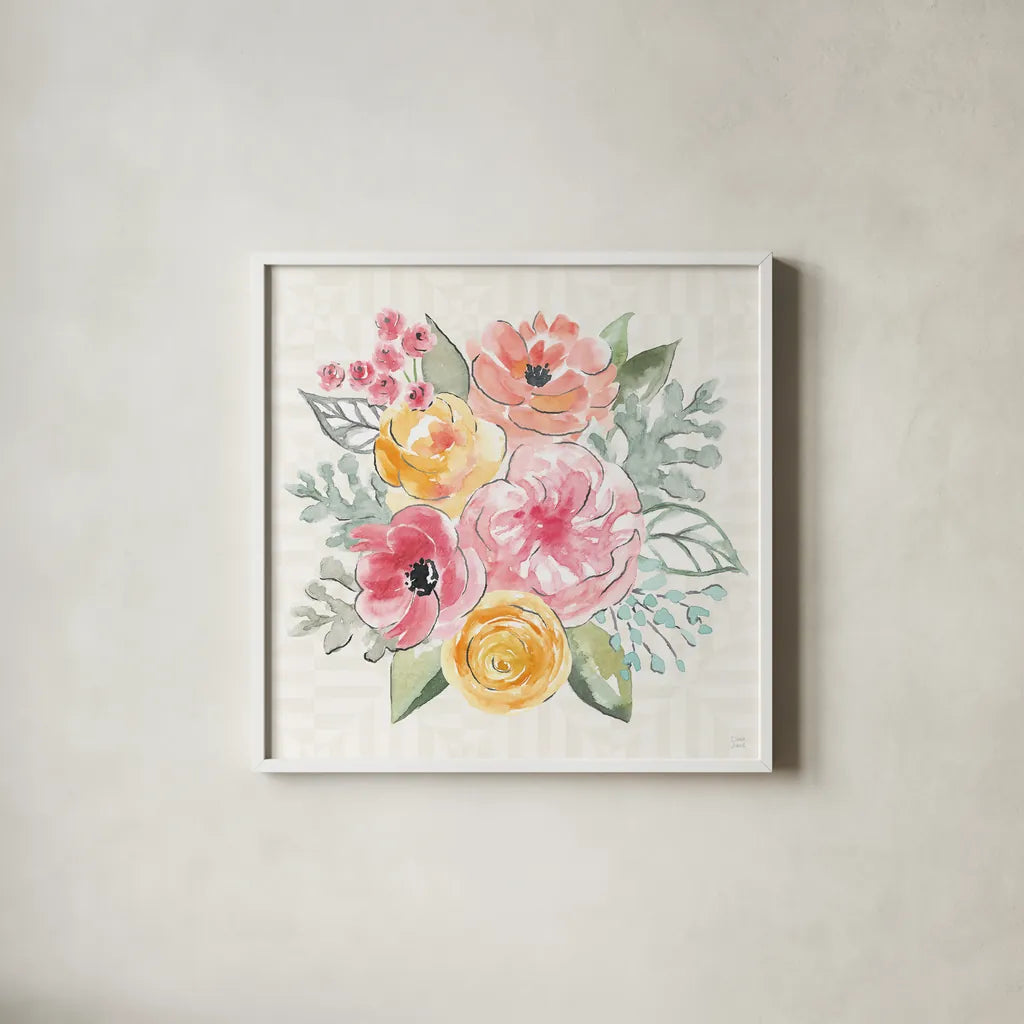 World Tour XII by Dina June. Shown in a crisp white glass frame for a clean and minimalist style. Available as an archival giclee rolled canvas, fine art paper, or poster print. SKU 69414a.