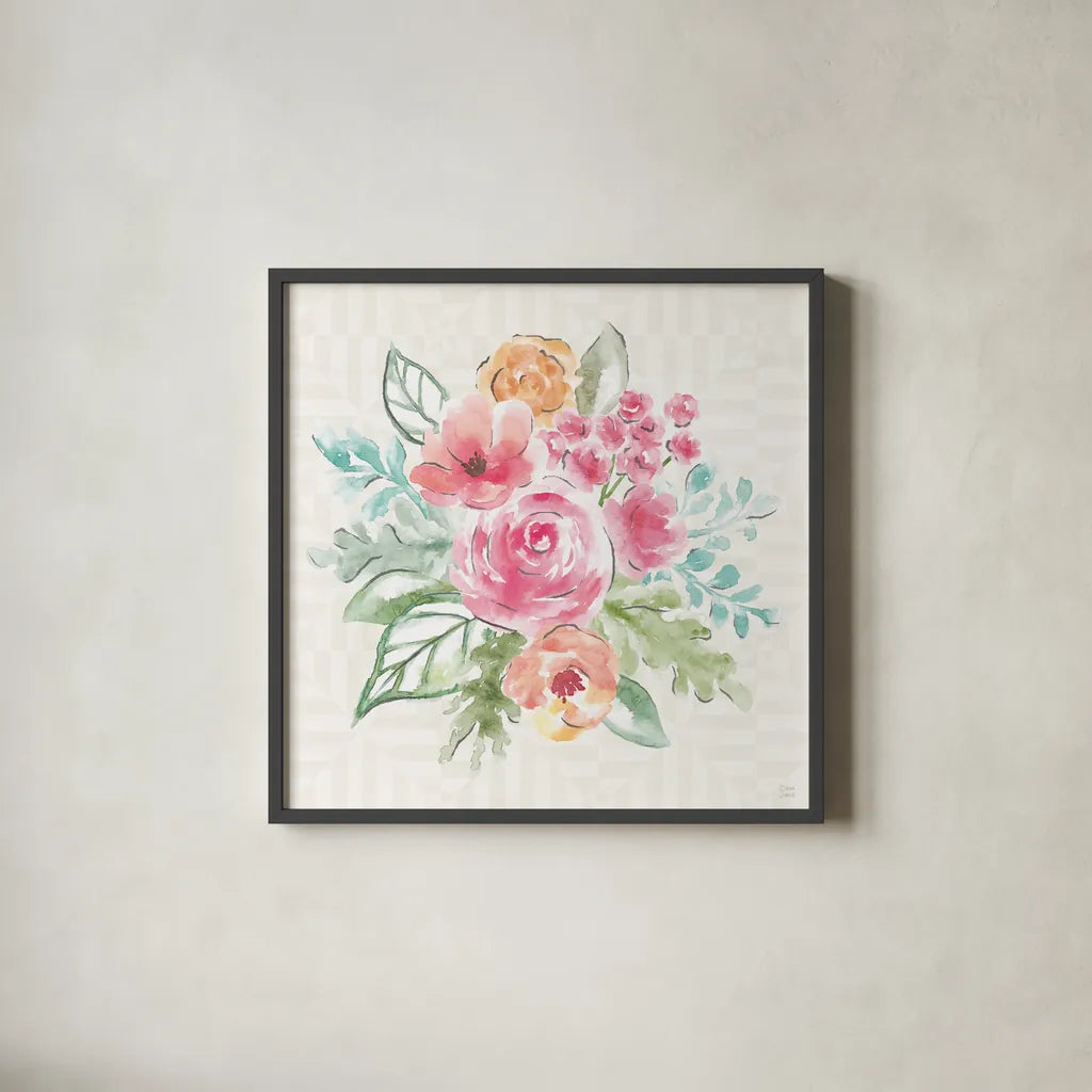 World Tour XIII by Dina June. Shown in a sleek black glass frame for a contemporary gallery look. Available as an archival giclee rolled canvas, fine art paper, or poster print. SKU 69415a.