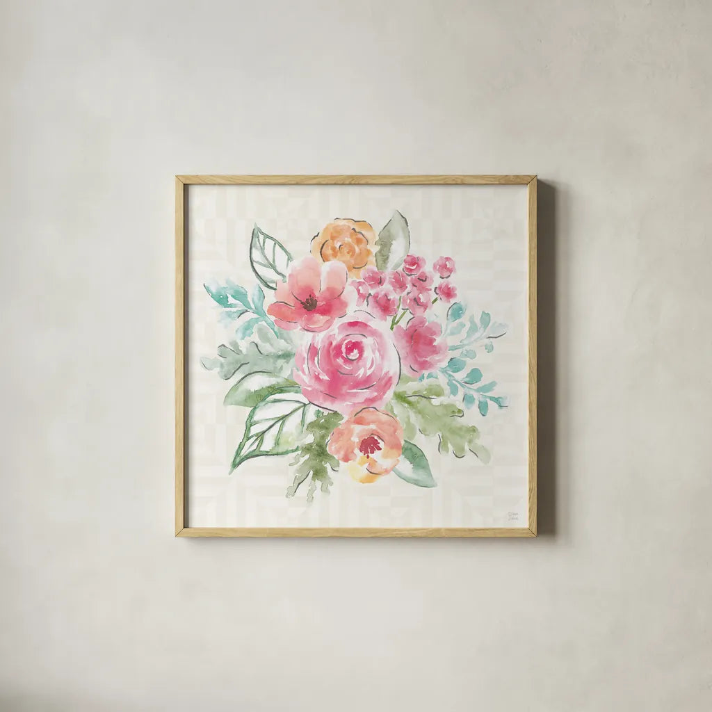 World Tour XIII by Dina June. Shown in a natural wood glass frame for a timeless modern aesthetic. Available as an archival giclee rolled canvas, fine art paper, or poster print. SKU 69415a.