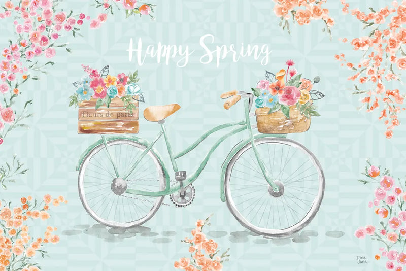 World Tour XIV Bicycle by Dina June. SKU 74412i. Archival Giclee Fine art print for wall decor.