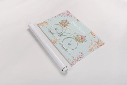 World Tour XIV Bicycle by Dina June. shown as a rolled paper print. Available as archival giclee rolled canvas, fine art paper, or poster print. SKU 74412i.