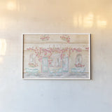 World Tour XV by Dina June. shown as a paper print in a white frame. Available as a archival giclee rolled canvas, fine art paper, or poster print. SKU 70421i.