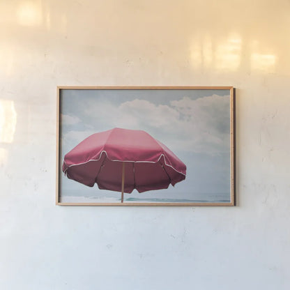 Beach Bliss I by Elizabeth Urquhart. shown as a paper print in a natural frame. Available as a archival giclee rolled canvas, fine art paper, or poster print. SKU 33204i.