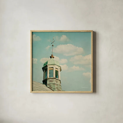 Blissful Country II Crop by Elizabeth Urquhart. Shown in a natural wood glass frame for a timeless modern aesthetic. Available as an archival giclee rolled canvas, fine art paper, or poster print. SKU 23775a.