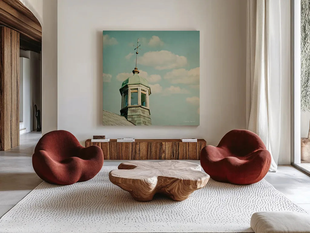 Blissful Country II Crop by Elizabeth Urquhart. Shown as extra-large giant wall art in a modern living room. Available as an archival giclee rolled canvas, fine art paper, or poster print. SKU 23775a.