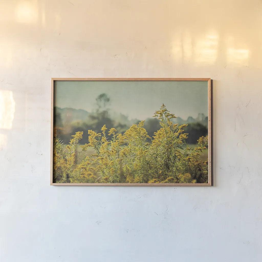 Blissful Country IV by Elizabeth Urquhart. shown as a paper print in a natural frame. Available as a archival giclee rolled canvas, fine art paper, or poster print. SKU 23777i.