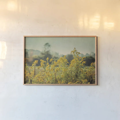 Blissful Country IV by Elizabeth Urquhart. shown as a paper print in a natural frame. Available as a archival giclee rolled canvas, fine art paper, or poster print. SKU 23777i.