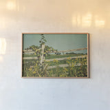 Blissful Country V by Elizabeth Urquhart. shown as a paper print in a natural frame. Available as a archival giclee rolled canvas, fine art paper, or poster print. SKU 23778i.