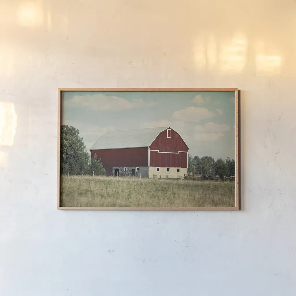 Blissful Country VI by Elizabeth Urquhart. shown as a paper print in a natural frame. Available as a archival giclee rolled canvas, fine art paper, or poster print. SKU 23779i.