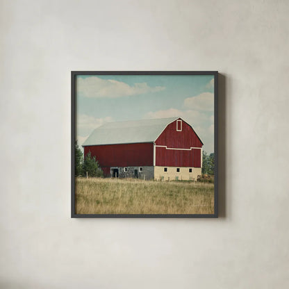 Blissful Country VI Crop by Elizabeth Urquhart. Shown in a sleek black glass frame for a contemporary gallery look. Available as an archival giclee rolled canvas, fine art paper, or poster print. SKU 23779a.