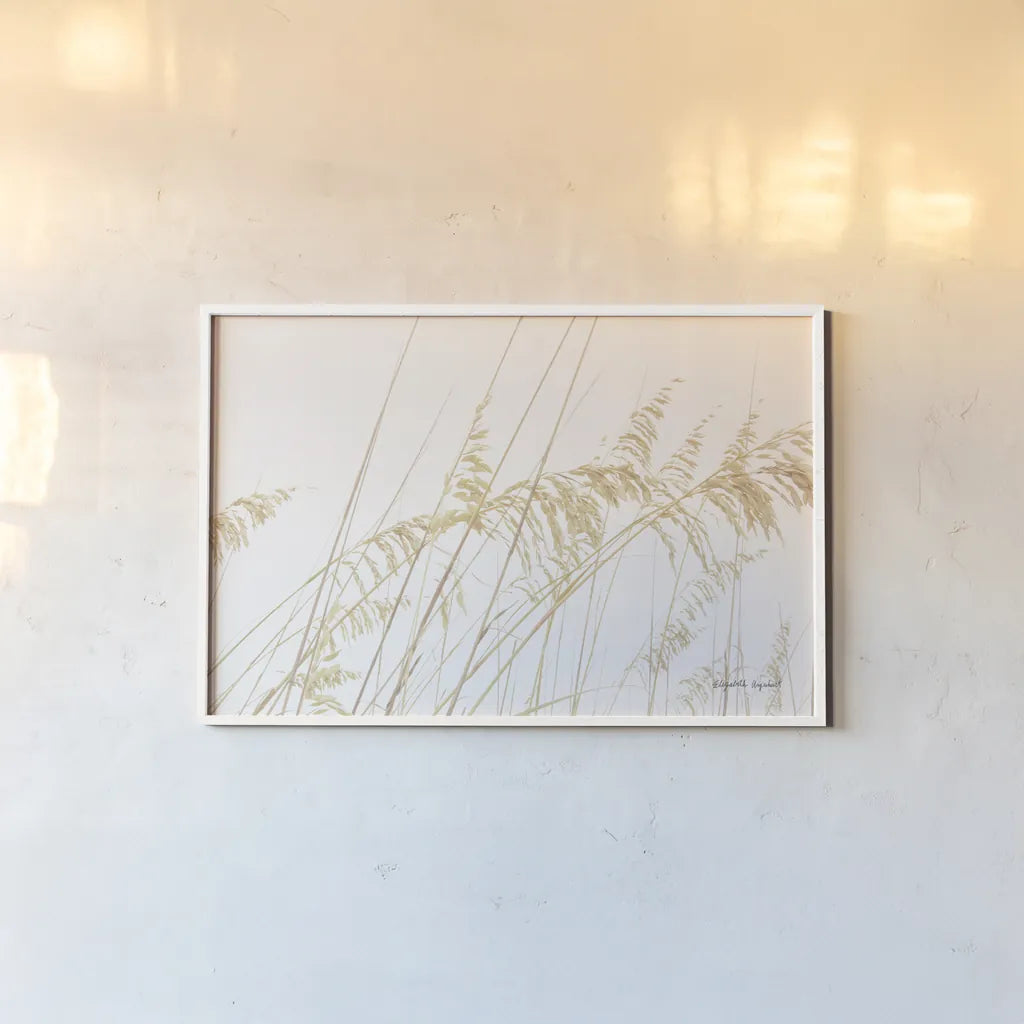 Blowing in the Wind I by Elizabeth Urquhart. shown as a paper print in a white frame. Available as a archival giclee rolled canvas, fine art paper, or poster print. SKU 74444i.