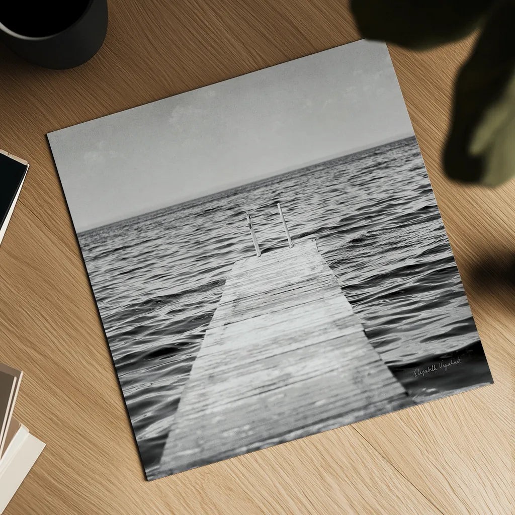 Calm Days I BW Crop by Elizabeth Urquhart. Shown as a detailed flat fine art print, highlighting archival giclee quality. Available as an archival giclee rolled canvas, fine art paper, or poster print. SKU 27839a.